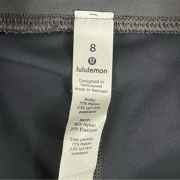 Lululemon Leggings 8 Power Lines Pant 28" Titanium Dark Chrome Gray Mesh Detail - Picture 10 of 11